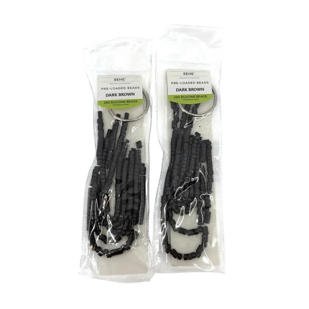 Speak Easy Pre-Loaded Beads Dark Brown 2 Pack 250 Each 500 Total Silicone Beads